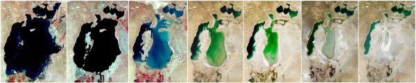 Satelitske snimke Aralskog jezera od 1973. do 2009. godine