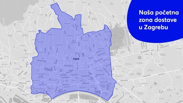 Područje dostave hrane u Zagrebu