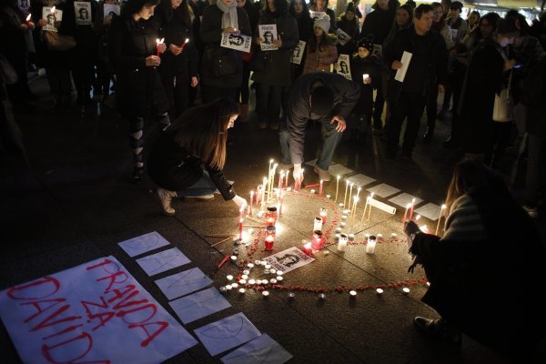 Prosvjed potpore roditeljima Davida Dragičevića ubijenog u Banja Luci