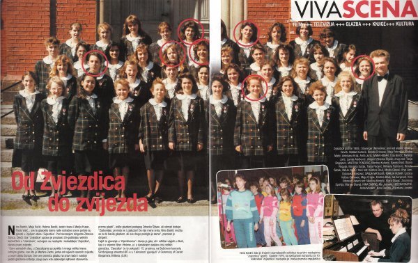 Zvjezdice 1989. godine: Nina Badrić i Helena Bastaić u skroz gornjem redu, ispod njih Sanja Matejaš i Marija Husar Rimac, drugi red Martina Štritof i Maja Vučić, te Ivana Husar Mlinac i Lamija Alečković u prvom redu