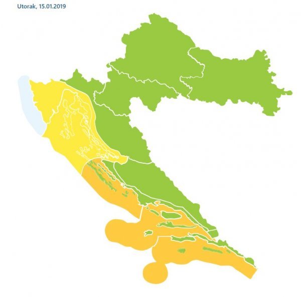 Zbog jake bure izdani su žuti i narančasti meteoalarmi