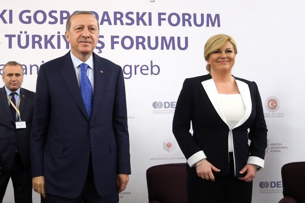 Erdogan i Grabar-Kitarović u Zagrebu u travnju 2016.