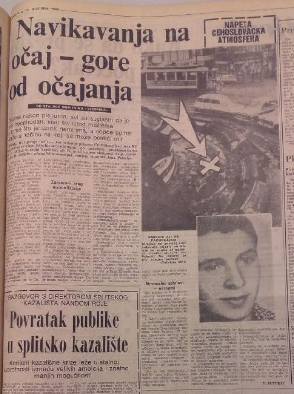 Kako je Vjesnik pisao o smrti Jana Palacha
