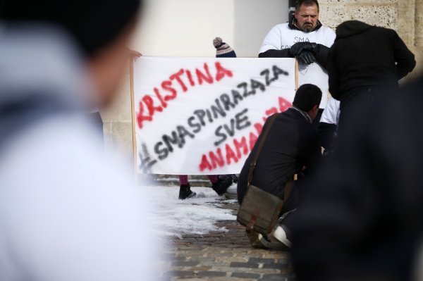 Prosvjed "Spinraza za sve" na Trgu. sv. Marka
