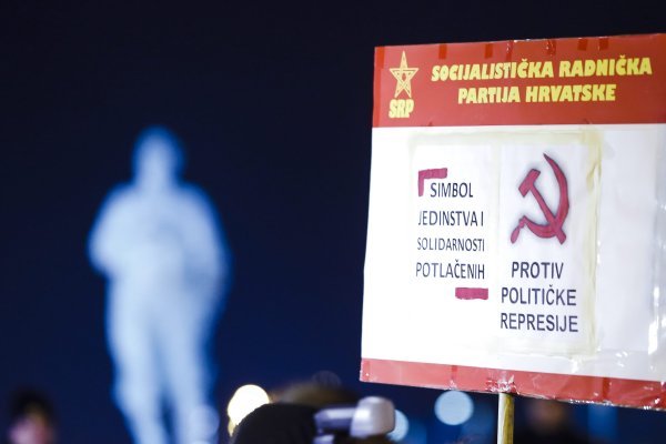 Prosvjed kod spomenika Franji Tuđmanu u znak podrške Filipu Drači