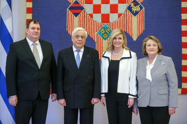 Jakov Kitarović, Prokopios Pavlopoulos, Kolinda Grabar-Kitarović, Vlassia Pavlopoulou-Peltsemi