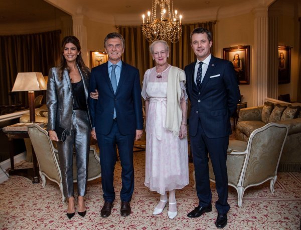 Juliana Awada i Mauricio Macri s danskom kraljicom Margrethe II i princem Frederikom