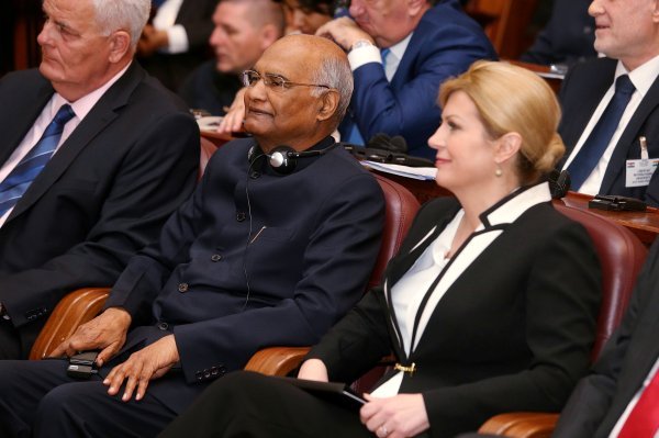 Kolinda Grabar Kitarović i Ram Nath Kovind na Hrvatsko-indijskom poslovnom forumu
