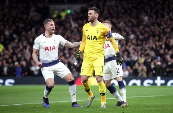 Tottenham - Manchester City, prva utakmica četvrtfinala LP-a  -  Hugo Lloris i Toby Alderweireld slave obranjeni penal