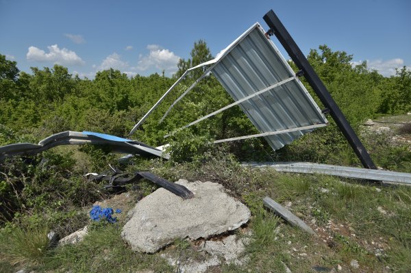 Mjesto prometne nesreće Darka Kovačevića Daruvarca u blizini Benkovca