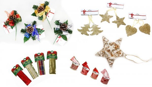 Ukrasni buketići (Konzum, 6,99 kn), ukrasne trakice i mašne (Konzum, 6,99 kn), buketići (Konzum, 6,99 kn), ukrasna zvijezda (Konzum, 14,99 kn) Konzum/Promo