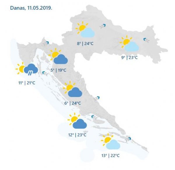 Vremenska prognoza za subotu, 11. svibnja