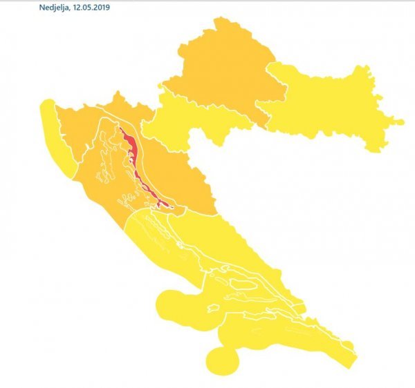 Za cijelu Hrvatsku izdan je meteoalarm zbog jakog vjetra i kiše