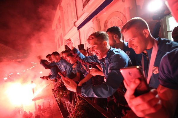 Doček nogometaša Rijeke nakon pobjede nad Dinamom u finalu kupa